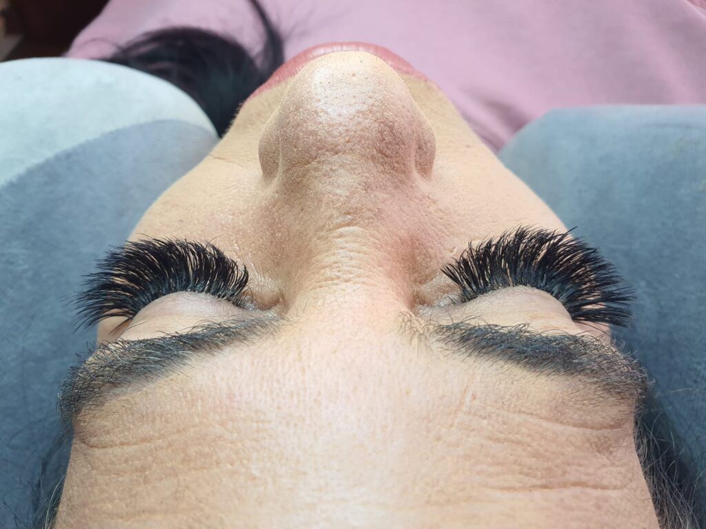 Volume eyelash extensions completed at the studio